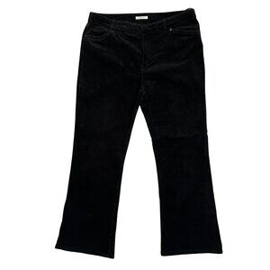 Jones New York Corduroy Pants Size 12P Black Bootcut Stretch Classic Fall Winter